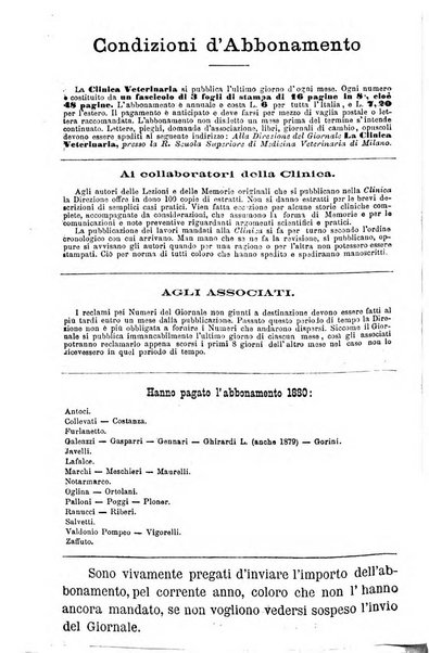 La clinica veterinaria rivista di medicina e chirurgia pratica degli animali domestici