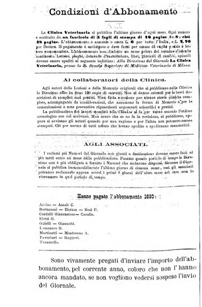 La clinica veterinaria rivista di medicina e chirurgia pratica degli animali domestici