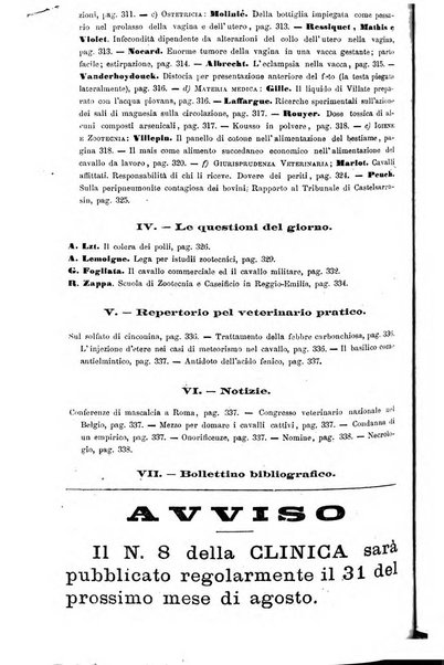 La clinica veterinaria rivista di medicina e chirurgia pratica degli animali domestici