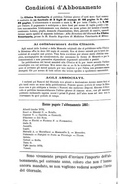 La clinica veterinaria rivista di medicina e chirurgia pratica degli animali domestici