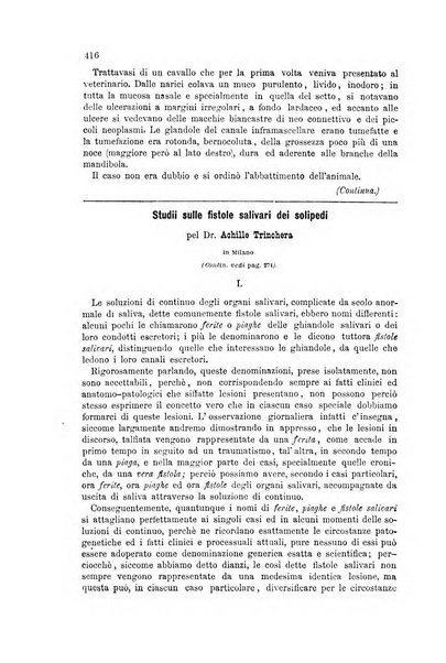 La clinica veterinaria rivista di medicina e chirurgia pratica degli animali domestici