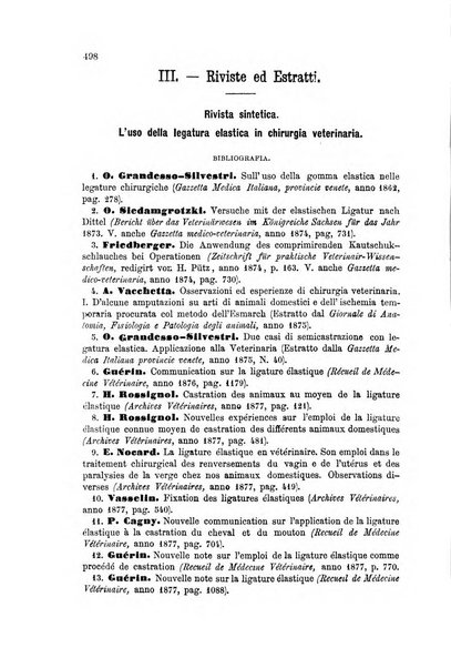 La clinica veterinaria rivista di medicina e chirurgia pratica degli animali domestici