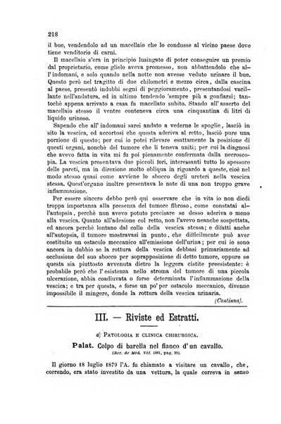 La clinica veterinaria rivista di medicina e chirurgia pratica degli animali domestici