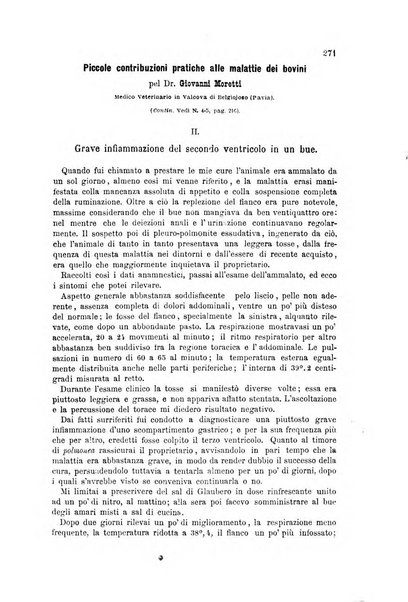 La clinica veterinaria rivista di medicina e chirurgia pratica degli animali domestici