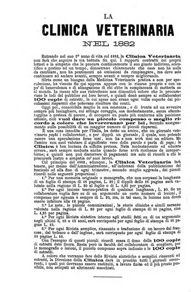La clinica veterinaria rivista di medicina e chirurgia pratica degli animali domestici