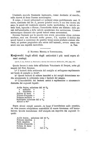 La clinica veterinaria rivista di medicina e chirurgia pratica degli animali domestici