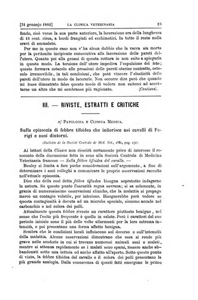 La clinica veterinaria rivista di medicina e chirurgia pratica degli animali domestici