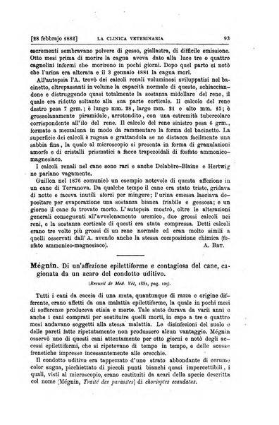 La clinica veterinaria rivista di medicina e chirurgia pratica degli animali domestici