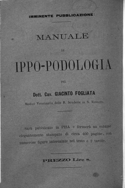 La clinica veterinaria rivista di medicina e chirurgia pratica degli animali domestici