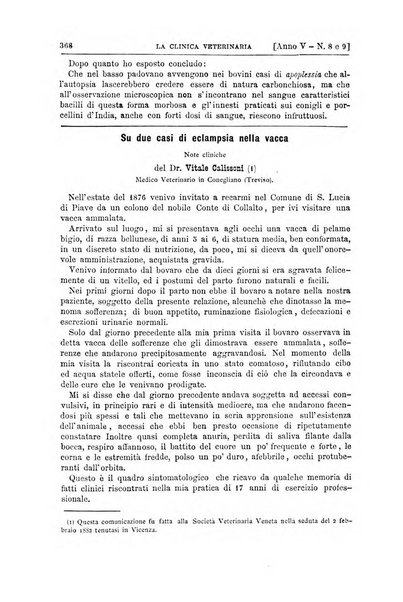 La clinica veterinaria rivista di medicina e chirurgia pratica degli animali domestici