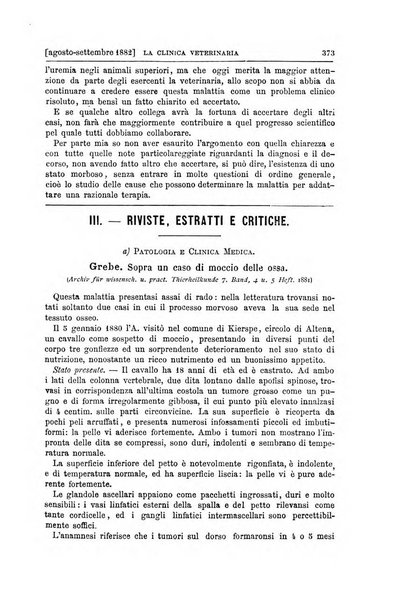 La clinica veterinaria rivista di medicina e chirurgia pratica degli animali domestici