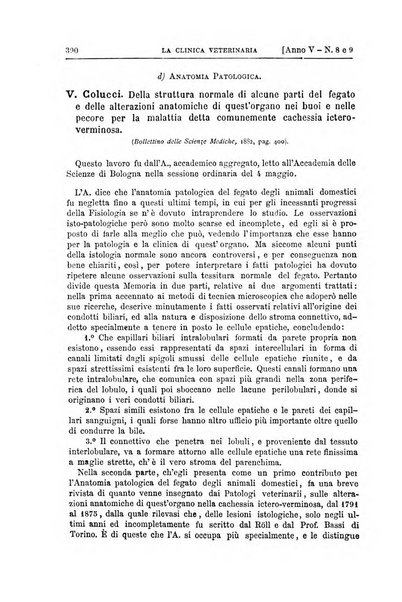 La clinica veterinaria rivista di medicina e chirurgia pratica degli animali domestici