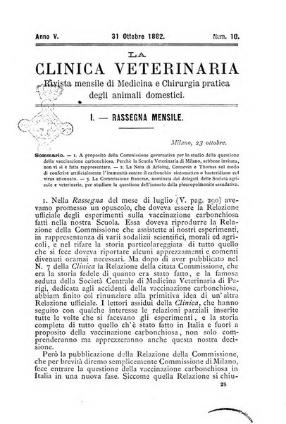 La clinica veterinaria rivista di medicina e chirurgia pratica degli animali domestici