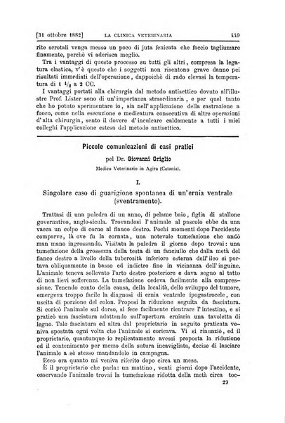 La clinica veterinaria rivista di medicina e chirurgia pratica degli animali domestici