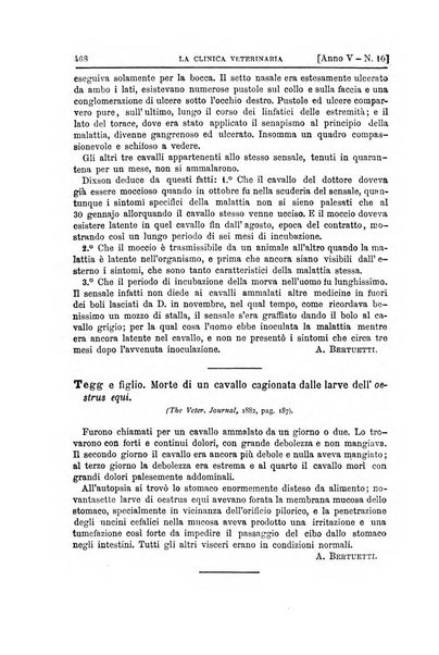 La clinica veterinaria rivista di medicina e chirurgia pratica degli animali domestici