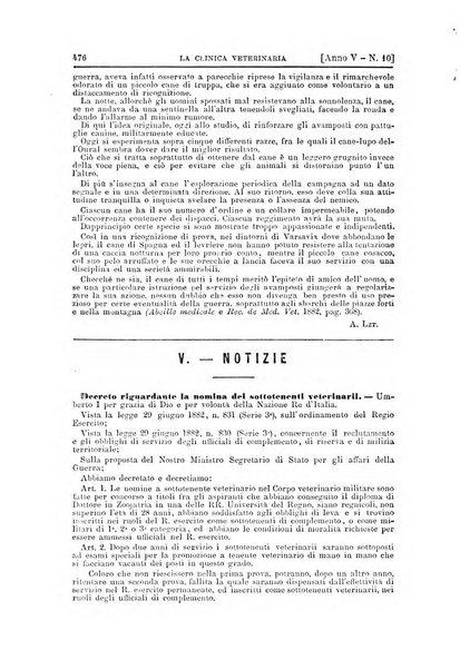 La clinica veterinaria rivista di medicina e chirurgia pratica degli animali domestici