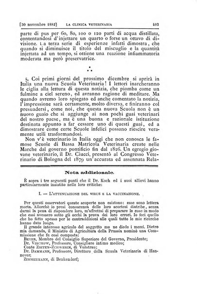 La clinica veterinaria rivista di medicina e chirurgia pratica degli animali domestici