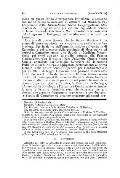 La clinica veterinaria rivista di medicina e chirurgia pratica degli animali domestici