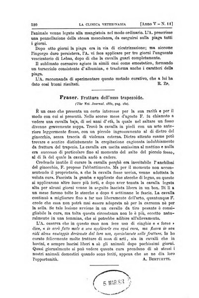 La clinica veterinaria rivista di medicina e chirurgia pratica degli animali domestici