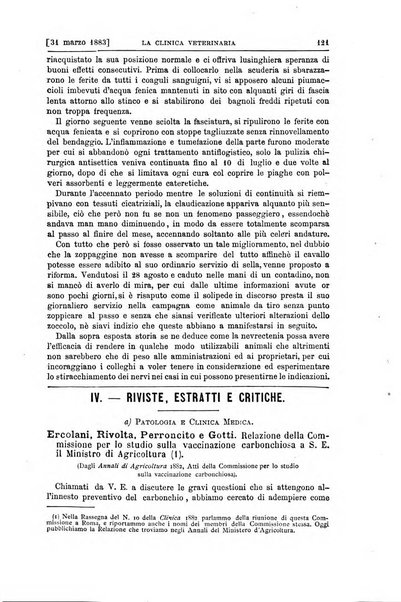 La clinica veterinaria rivista di medicina e chirurgia pratica degli animali domestici