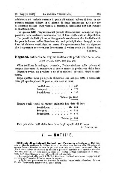 La clinica veterinaria rivista di medicina e chirurgia pratica degli animali domestici