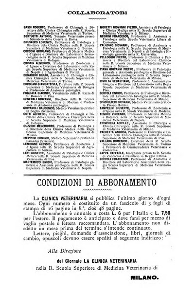 La clinica veterinaria rivista di medicina e chirurgia pratica degli animali domestici