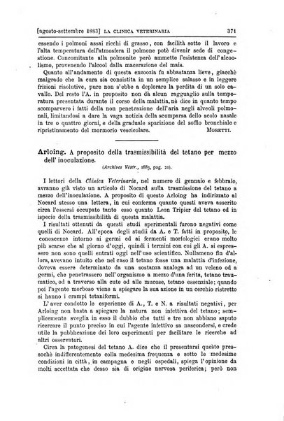 La clinica veterinaria rivista di medicina e chirurgia pratica degli animali domestici