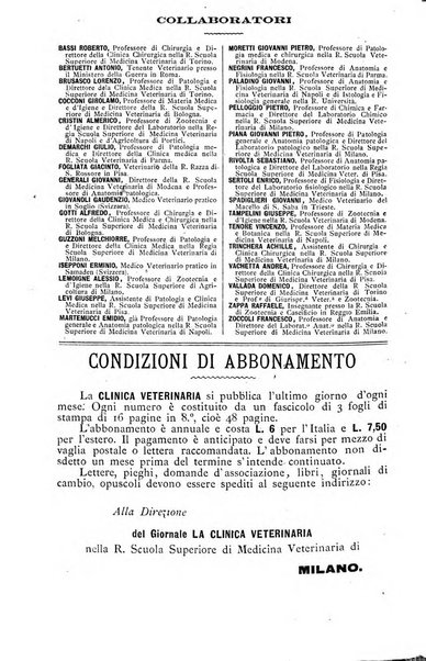 La clinica veterinaria rivista di medicina e chirurgia pratica degli animali domestici