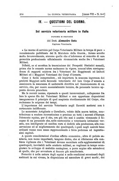 La clinica veterinaria rivista di medicina e chirurgia pratica degli animali domestici