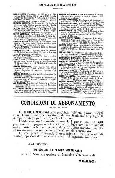 La clinica veterinaria rivista di medicina e chirurgia pratica degli animali domestici