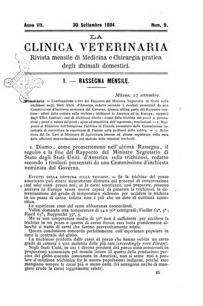 La clinica veterinaria rivista di medicina e chirurgia pratica degli animali domestici