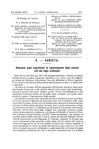 La clinica veterinaria rivista di medicina e chirurgia pratica degli animali domestici