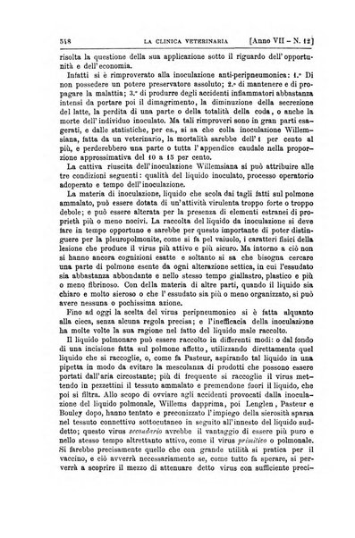 La clinica veterinaria rivista di medicina e chirurgia pratica degli animali domestici