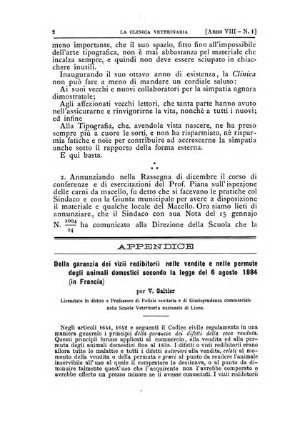 La clinica veterinaria rivista di medicina e chirurgia pratica degli animali domestici