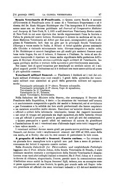 La clinica veterinaria rivista di medicina e chirurgia pratica degli animali domestici