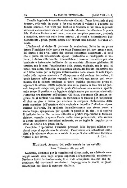 La clinica veterinaria rivista di medicina e chirurgia pratica degli animali domestici