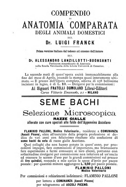 La clinica veterinaria rivista di medicina e chirurgia pratica degli animali domestici