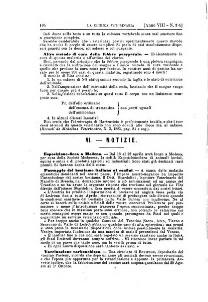 La clinica veterinaria rivista di medicina e chirurgia pratica degli animali domestici