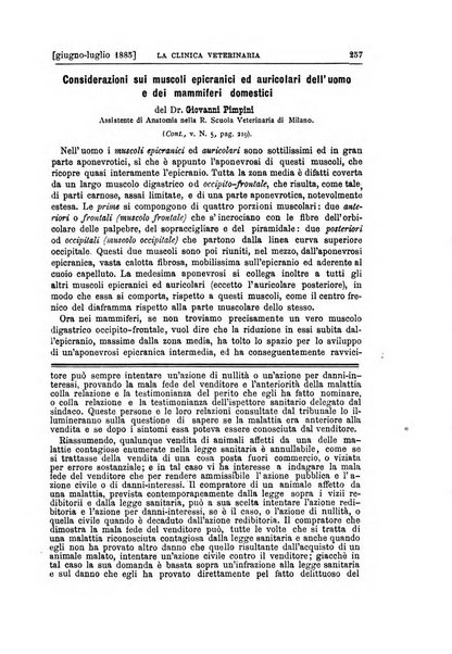 La clinica veterinaria rivista di medicina e chirurgia pratica degli animali domestici