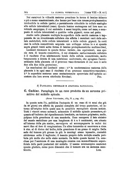 La clinica veterinaria rivista di medicina e chirurgia pratica degli animali domestici