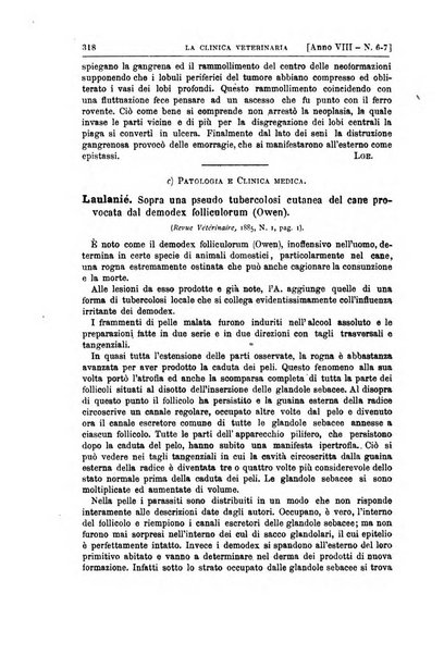 La clinica veterinaria rivista di medicina e chirurgia pratica degli animali domestici