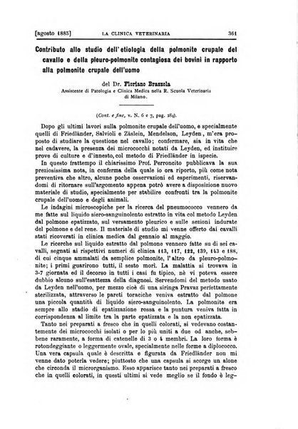 La clinica veterinaria rivista di medicina e chirurgia pratica degli animali domestici