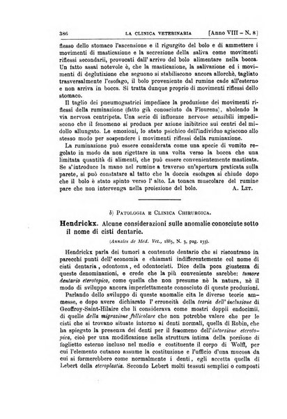 La clinica veterinaria rivista di medicina e chirurgia pratica degli animali domestici