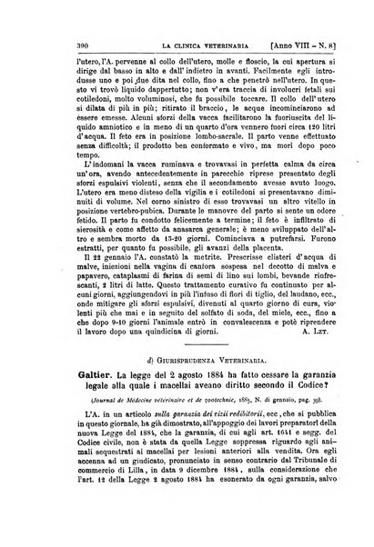 La clinica veterinaria rivista di medicina e chirurgia pratica degli animali domestici