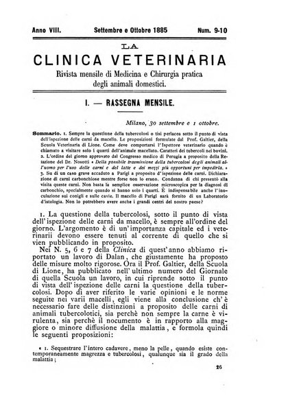 La clinica veterinaria rivista di medicina e chirurgia pratica degli animali domestici