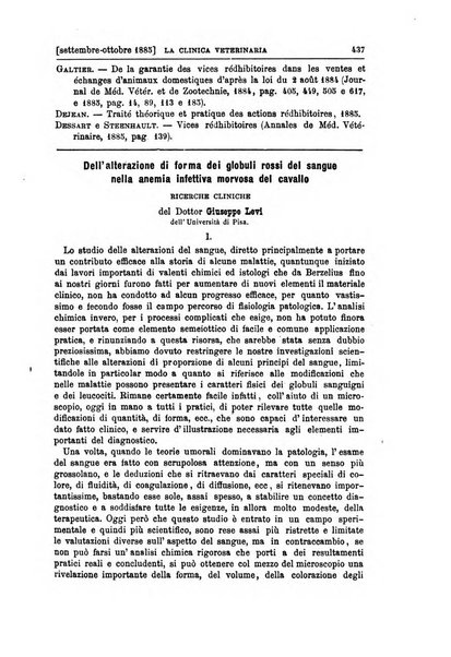 La clinica veterinaria rivista di medicina e chirurgia pratica degli animali domestici