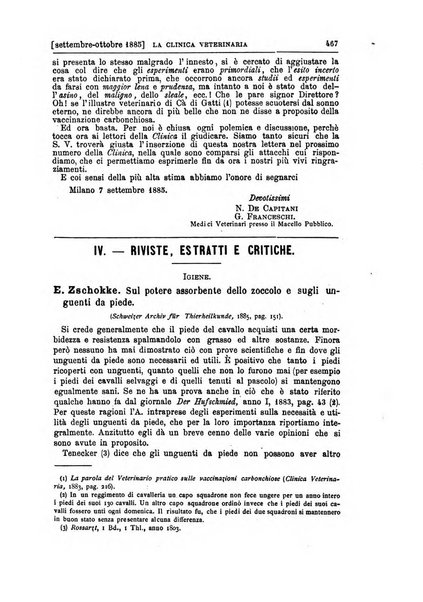 La clinica veterinaria rivista di medicina e chirurgia pratica degli animali domestici