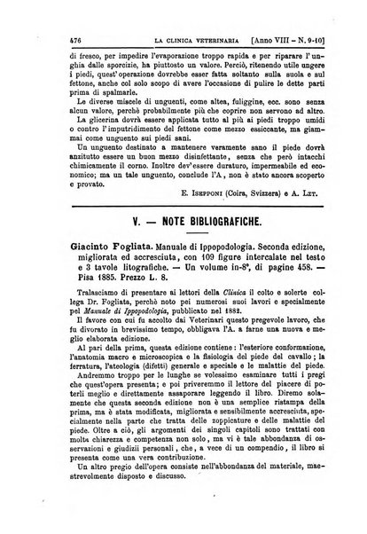 La clinica veterinaria rivista di medicina e chirurgia pratica degli animali domestici