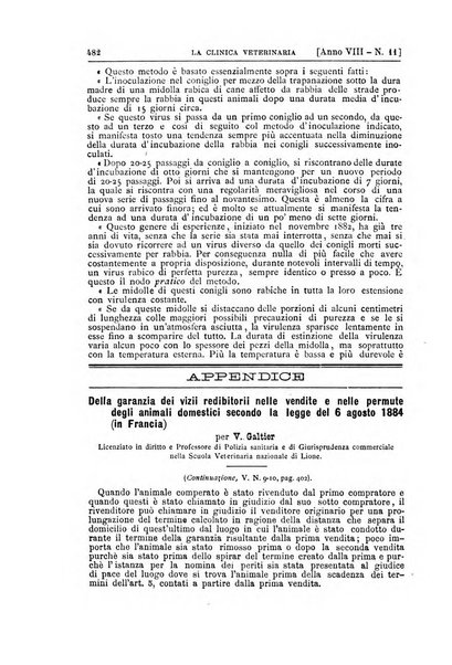 La clinica veterinaria rivista di medicina e chirurgia pratica degli animali domestici