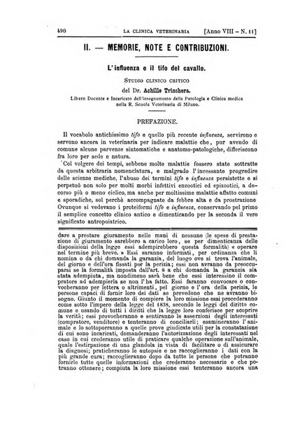 La clinica veterinaria rivista di medicina e chirurgia pratica degli animali domestici